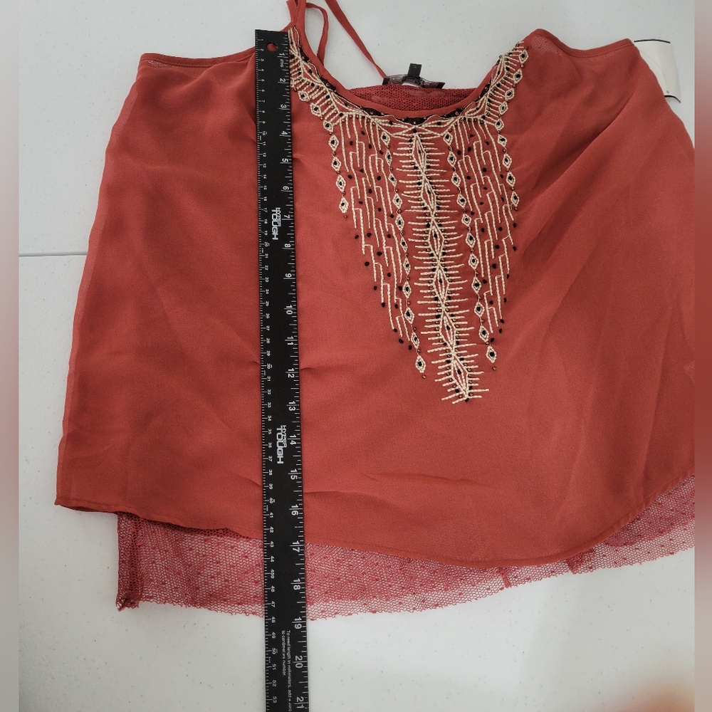 Miss Me Strappy Embroidered Aztec Print Open Back Tank Top Size Large Festival - Picture 8 of 10